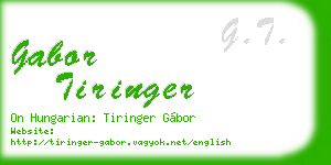 gabor tiringer business card