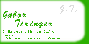 gabor tiringer business card